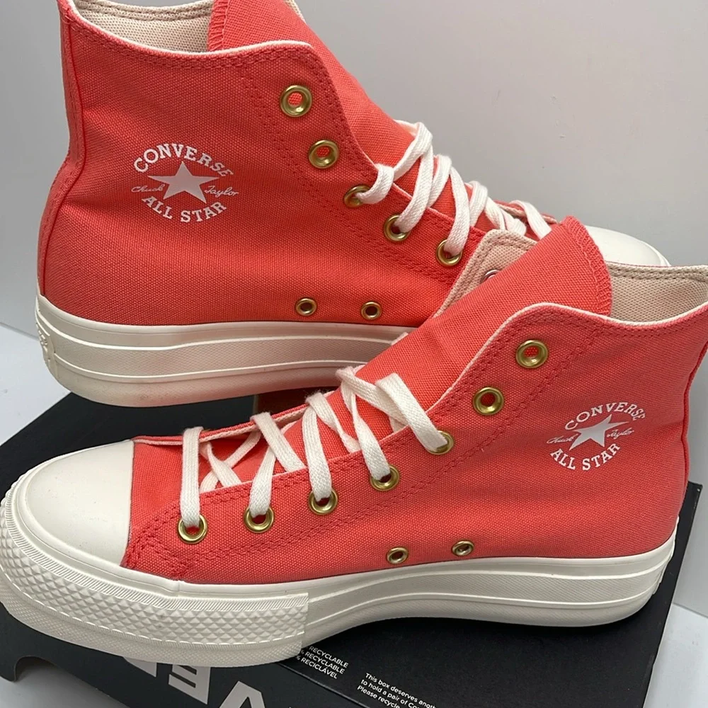 Converse WMNS CTAS LIFT HI WATERMELON SLUSHY/EGRET WHITE A09914F Platforms Snkrs